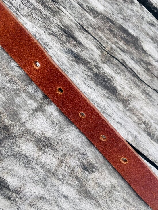 The Limited Genuine Leather Brown Narrow Dented Silver Buckle Belt Made in Italy main image 8